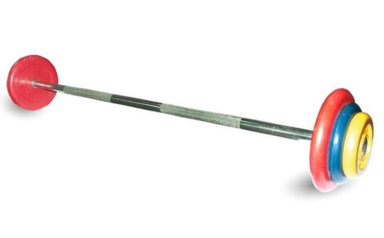 Штанга неразборная с цветными дисками Barbell 30 кг
