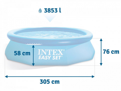 Бассейн Intex Easy Set 28122 , 305х76см, 3853л, фил.-насос 1250л/ч