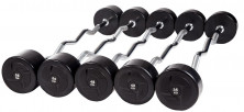 Набор изогнутых обрезиненных штанг PROFI-FIT 35-55 кг, шаг 5 кг. (компл. 5шт)
