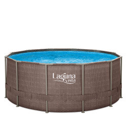 Каркасный бассейн Polygroup P20-1042-P, 305х107см, 6300л, фильтр-насос, ротанг