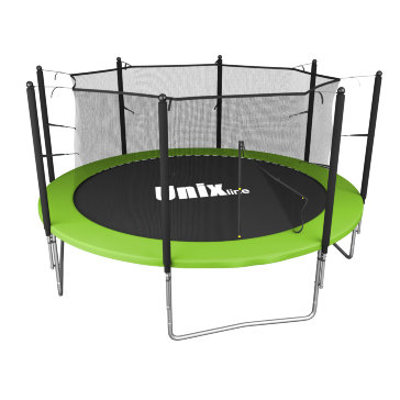 Батут UNIX line Simple 12 ft зелёный (внутренняя защитная сеть)