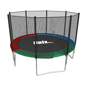 Батут UNIX line Simple 8 ft цветной (внешняя защитная сеть)