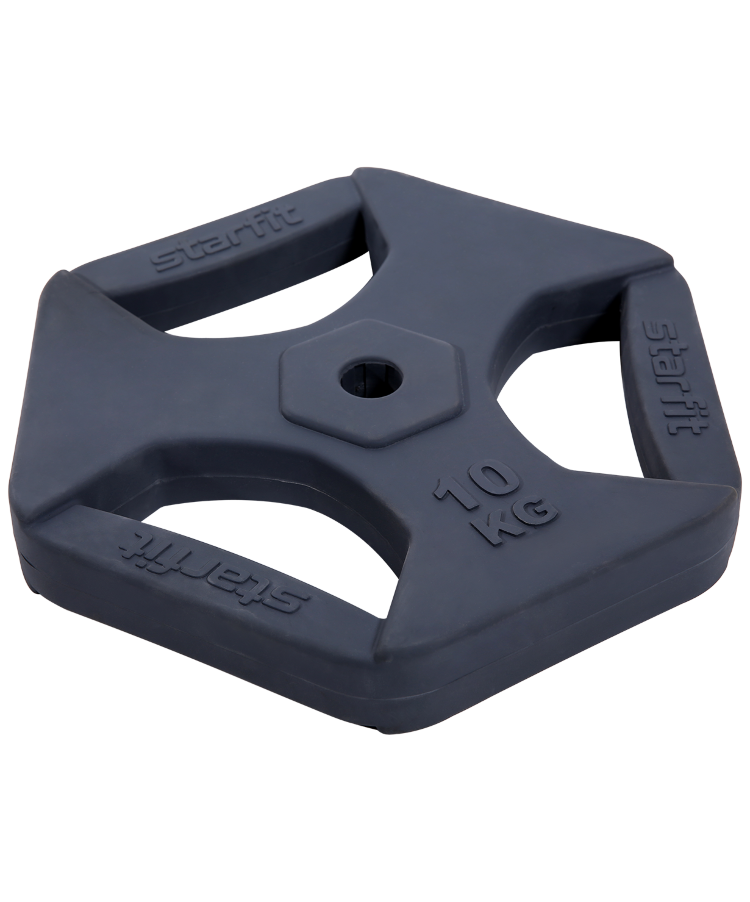 Диск Starfit BB-205 обрезиненный цветной с хватами d=26 мм (10 кг)