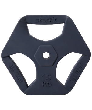 Диск Starfit BB-205 обрезиненный цветной с хватами d=26 мм (10 кг)