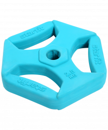 Диск Starfit BB-205 обрезиненный цветной с хватами d=26 мм (2.5 кг)