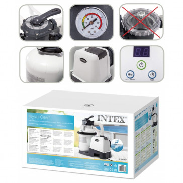 Песочный фильтр-насос Intex 26644, 4.5м3/ч, резервуар для песка 13.1кг, фракция 0.45-0.85мм